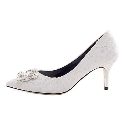 

Women's Wedding Shoes Stiletto Heel Pointed Toe Mesh Spring & Summer White