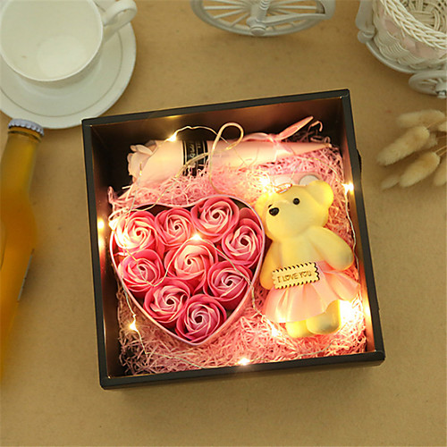 

день святого валентина подарок матери роза мыло цветок подарочная коробка искусственный цветок подарок на день рождения со светодиодными огнями
