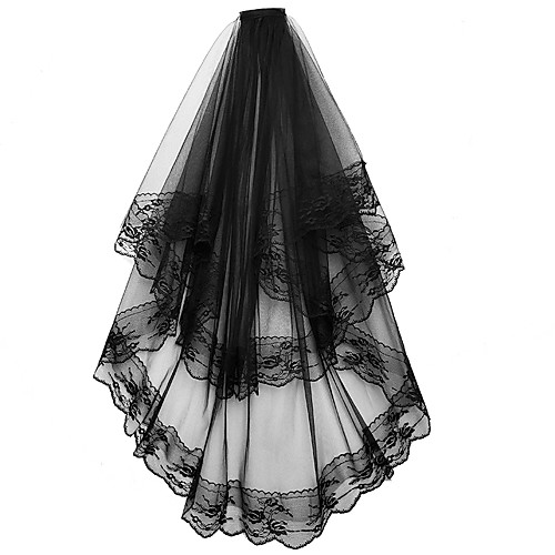 

Two-tier Classic & Timeless Wedding Veil Elbow Veils with Solid Tulle