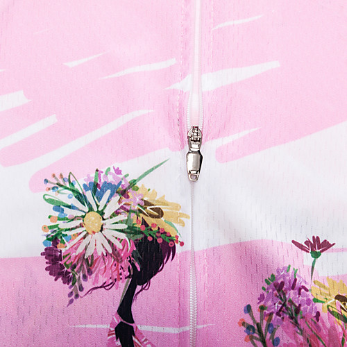 фото 21grams цветочные ботанический жен. длинный рукав велокофты - розовый велоспорт джерси верхняя часть устойчивость к уф дышащий влагоотводящие виды спорта зима флис полиэстер эластан / слабоэластичная lightinthebox