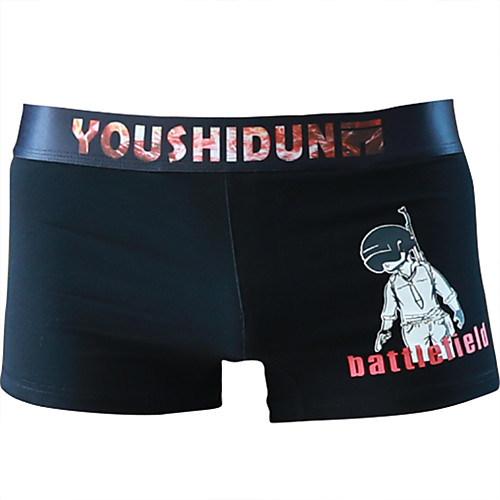 

Men's Print Boxers Underwear - Normal Low Waist Black White Blue M L XL