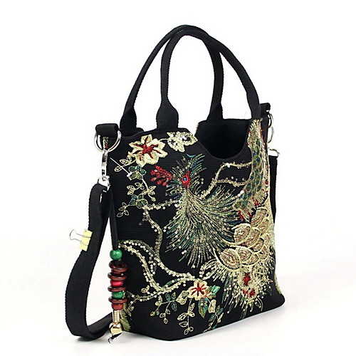 

Women's Zipper PU Top Handle Bag Black