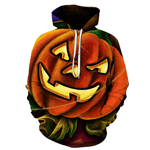 

Men's Casual / Basic Hoodie - 3D Orange US32 / UK32 / EU40