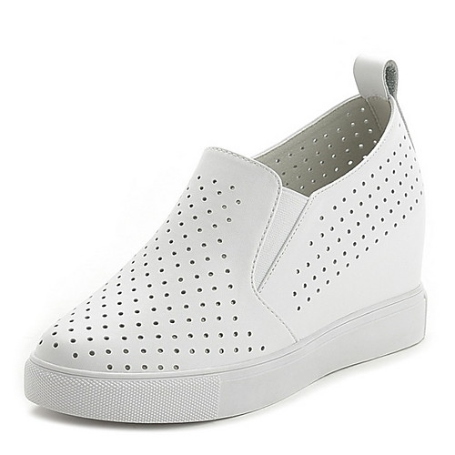 

Women's Sneakers Wedge Heel Round Toe PU Winter White