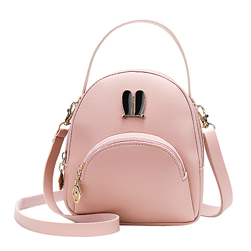 

Lightweight PU Zipper Commuter Backpack Character Daily Black / Blushing Pink / Red