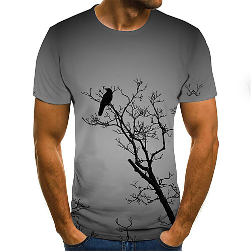 

Men's Daily Basic / Street chic T-shirt - Geometric / 3D Print Gray
