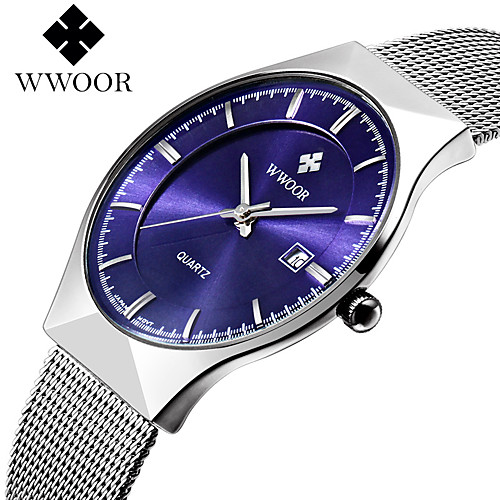 

WWOOR Steel Band Watches Quartz Modern Style Stylish 30 m Calendar / date / day Casual Watch Large Dial Analog Classic Fashion - Black White Gold