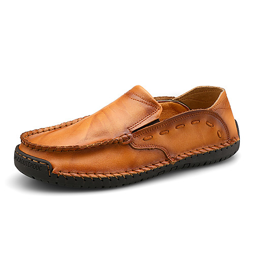 

Men's Cowhide Fall / Spring & Summer Casual / British Loafers & Slip-Ons Breathable Wine / Light Brown / Black