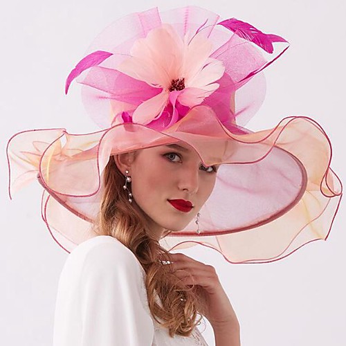 

Жен. Классический Шляпа от солнца Сетка,Цветочный принт Лето Осень Лиловый Розовый Пурпурный