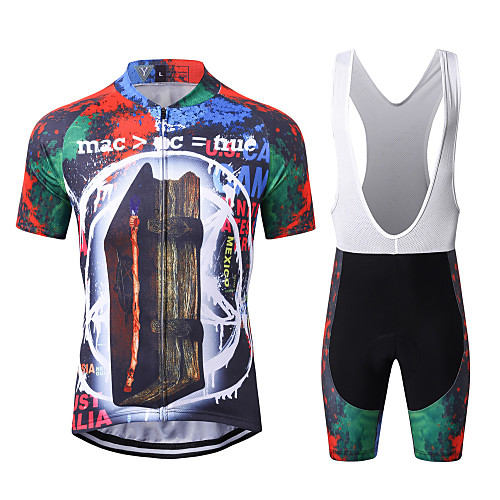 

WECYCLE Men's Short Sleeve Cycling Jersey with Shorts Black / Red Bike Warm Winter Sports Solid Color Mountain Bike MTB Road Bike Cycling Clothing Apparel / Stretchy