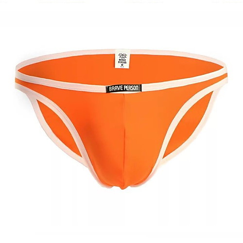 

Men's Basic Briefs Underwear Mid Waist White Orange Blue S M L