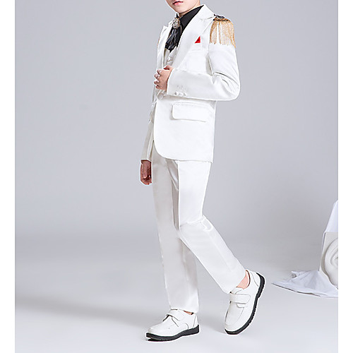 

White Polyester Ring Bearer Suit - 1 Piece Includes Coat / Vest / Shirt