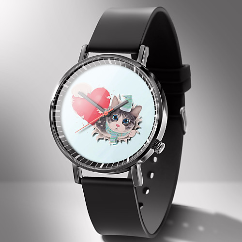 

Women's Quartz Watches Cartoon New Arrival Black PU Leather Quartz Blue Red Green Chronograph Cute New Design 1 pc Analog