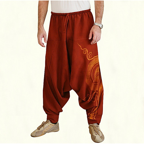 

Men's Sporty Harem Pants - Solid Colored Drawstring Red Blue Brown US34 / UK34 / EU42 US36 / UK36 / EU44 US38 / UK38 / EU46