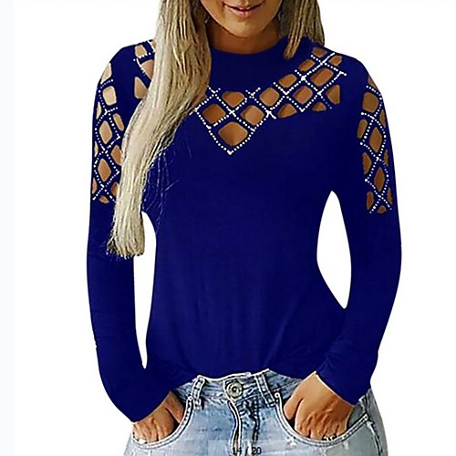

Women's Daily T-shirt - Solid Colored Black