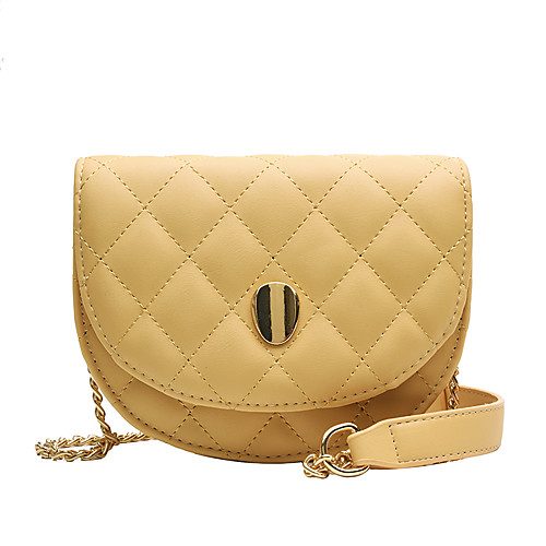 

Women's Chain PU Crossbody Bag Solid Color Black / White / Yellow
