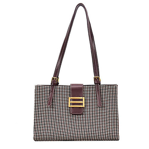 

Women's PU Top Handle Bag Lattice Black / Wine / Coffee