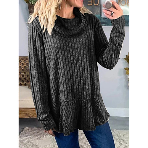 

Women's Daily Blouse - Solid Colored Black