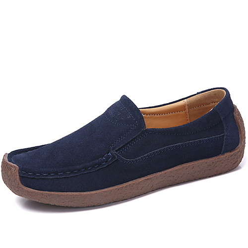 

Women's Loafers & Slip-Ons Flat Heel Round Toe Suede Fall & Winter Black / Almond / Red