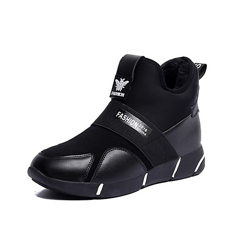 

Women's Athletic Shoes Flat Heel Round Toe PU Running Shoes Winter Black / Almond / Red