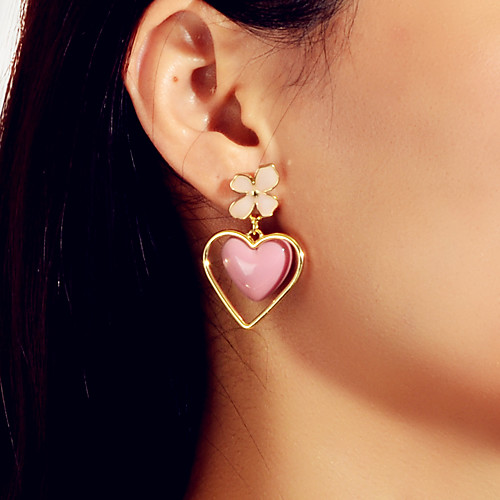 

Women's Earrings Geometrical Heart Stylish Artistic Sweet Cute French Earrings Jewelry Dark Pink For Party Graduation Engagement Gift Festival 1 Pair