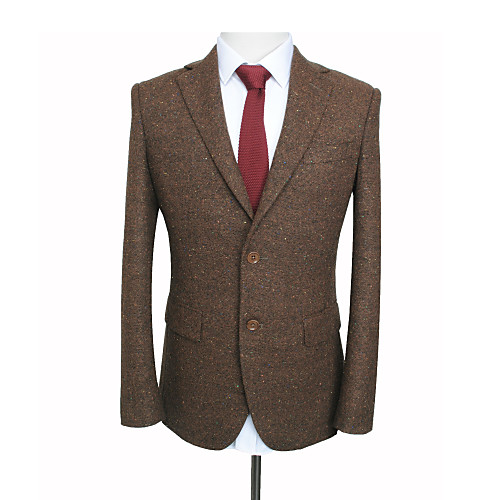

Brown woolen donegal tweed wool custom suit