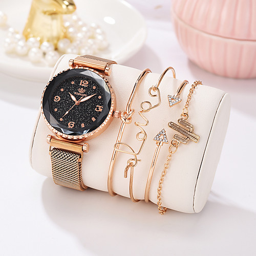 

Women's Bracelet Watch Cubic Zirconia Casual Elegant Black Blue Red Alloy Quartz Black Purple Gold Creative Casual Watch Imitation Diamond 1 set Analog One Year Battery Life