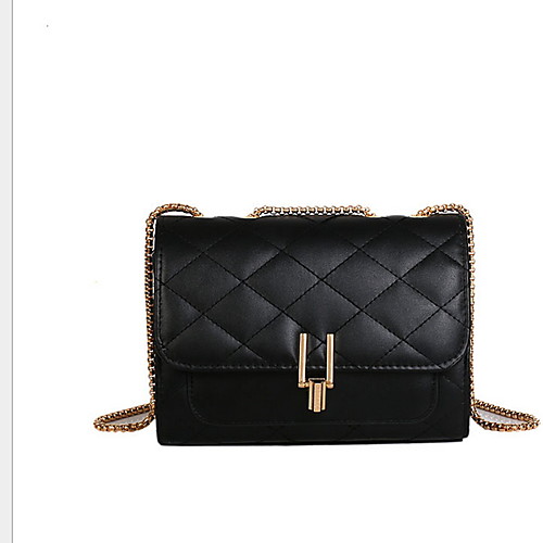 

Women's Chain PU Crossbody Bag Solid Color Black / White / Blushing Pink