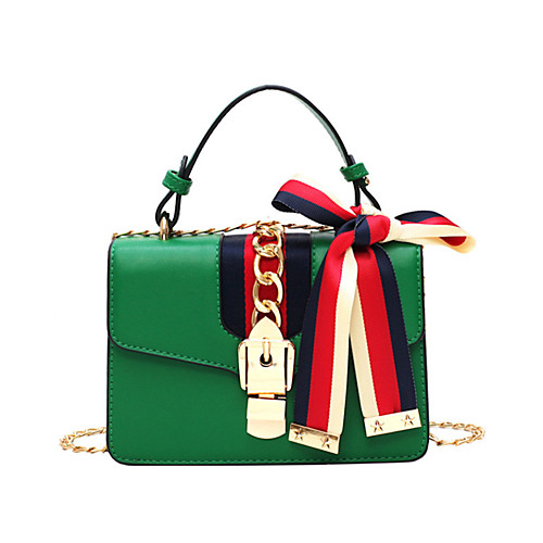 

Women's PU Top Handle Bag Solid Color Black / Red / Green