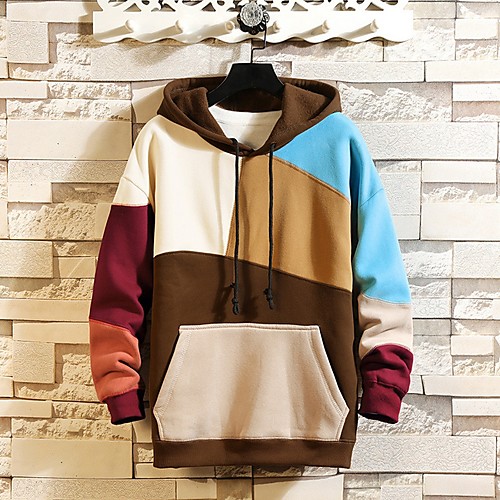 

Men's Casual Hoodie - Color Block Blushing Pink US32 / UK32 / EU40