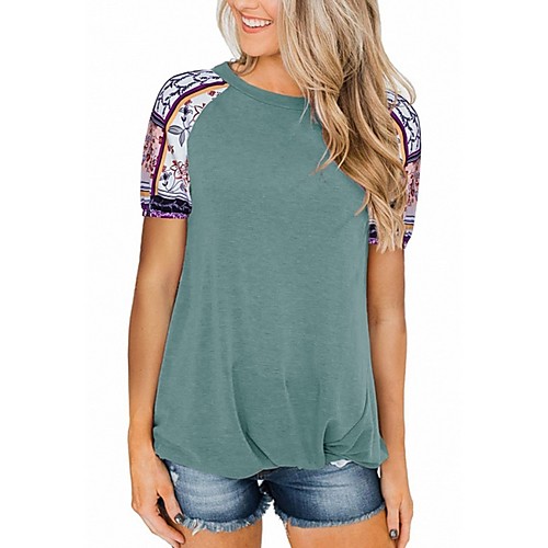 

Women's Daily T-shirt - Floral Black