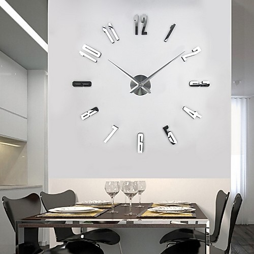 

Modern DIY Large Wall Clock 3D Mirror Watch Surface Sticker Home Decor