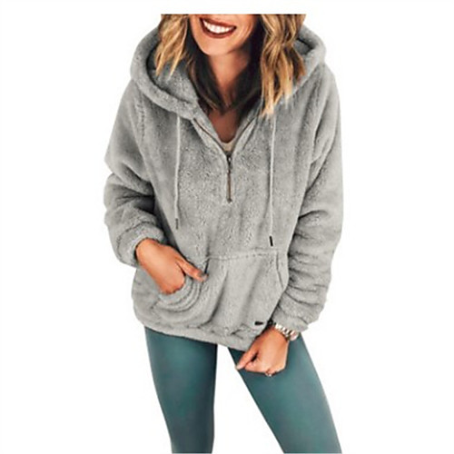 

Women's Casual Hoodie - Solid Colored Blushing Pink S