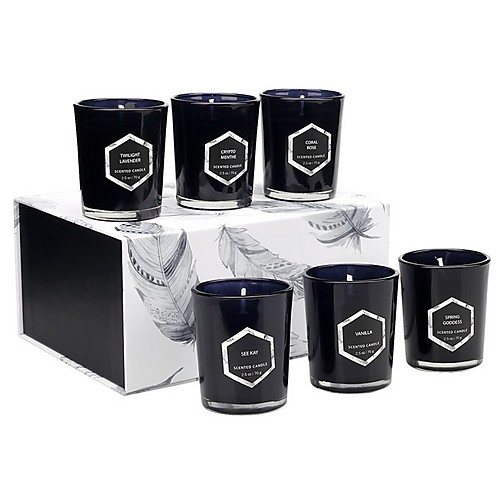 

Premium Eucalyptus & Chamomile Hand Poured Scented Candles, 15 Hour Burn, Long Lasting, Highly Scented, All Natural Soy Candles | Relaxing Aromatherapy Candle with Matte Black Glass Gift Box