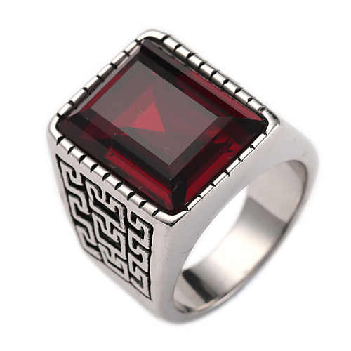 

Men's Band Ring 1pc Burgundy Blue Titanium Steel Geometric Punk Trendy Daily Jewelry Geometrical Hope Cool