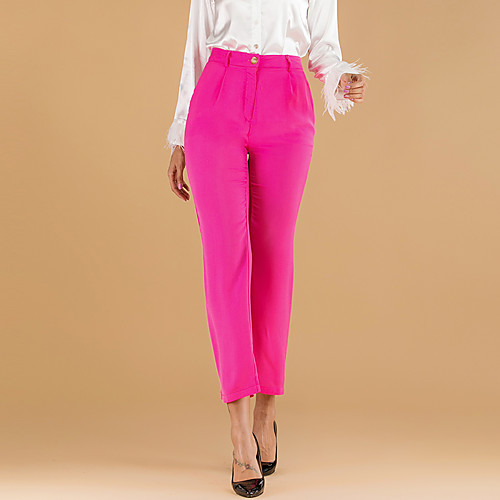 

Women's Basic / Sophisticated Suits Pants - Solid Colored Fuchsia S M L