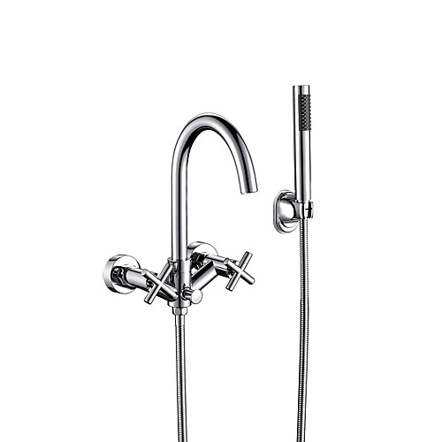 

Bathtub Faucet - Contemporary Chrome Brass Valve Bath Shower Mixer Taps