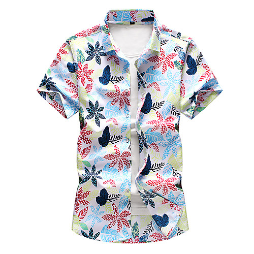 

Men's Daily Basic Shirt - Floral Print Black