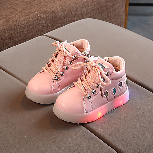 

Girls' LED / Comfort / LED Shoes PU Sneakers Toddler(9m-4ys) / Little Kids(4-7ys) Braided Strap / Split Joint / LED Wine / White / Pink Spring / Fall / Party & Evening / Rubber