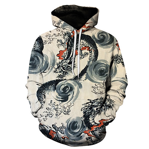 

Men's Casual / Basic Hoodie - 3D Gray US32 / UK32 / EU40
