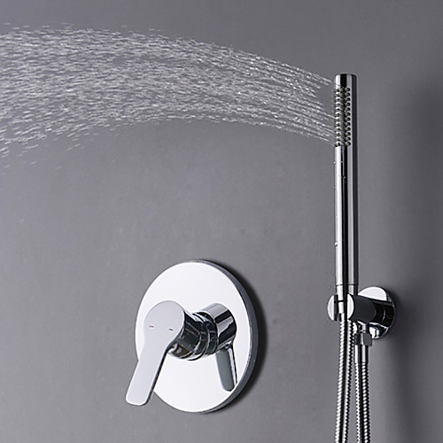 

Смеситель для душа - Современный Хром На стену Керамический клапан Bath Shower Mixer Taps