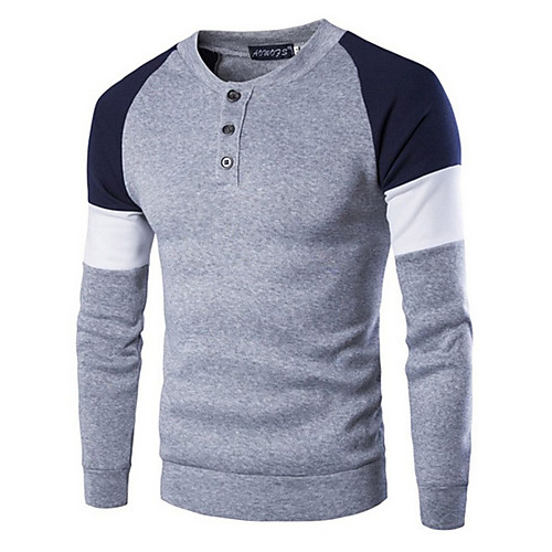 

Men's Daily T-shirt - Color Block Navy Blue