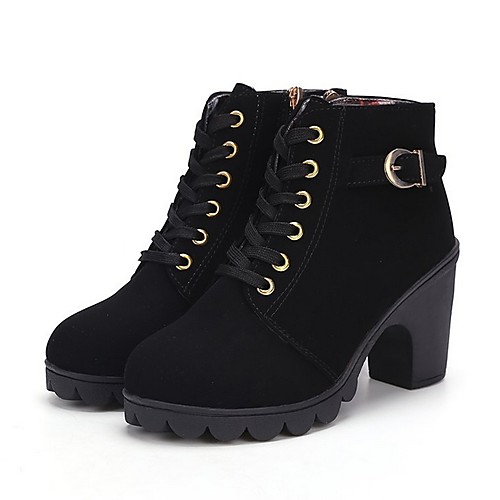 

Women's Boots Chunky Heel Round Toe PU Mid-Calf Boots Fall Black / Yellow / Green