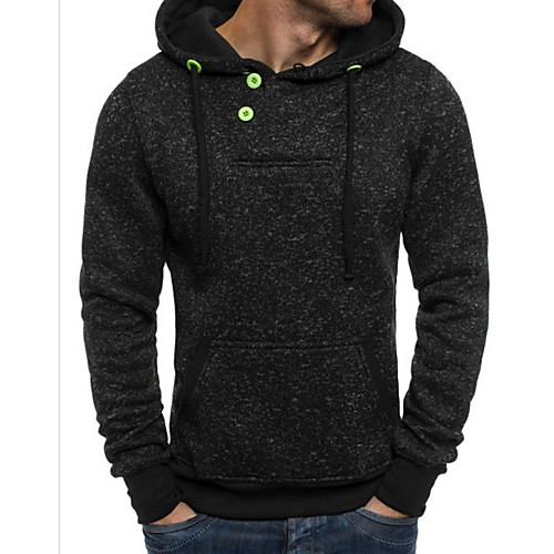 

Men's Casual Hoodie - Solid Colored Black US34 / UK34 / EU42