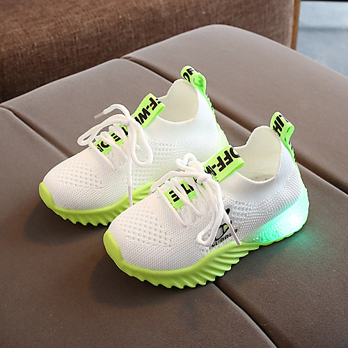 

Мальчики LED / Удобная обувь / Обувь с подсветкой Flyknit Спортивная обувь Малыш (9м-4ys) / Маленькие дети (4-7 лет) С плетеными ремешками / LED Черный / Белый / Розовый Весна / Осень / Резина