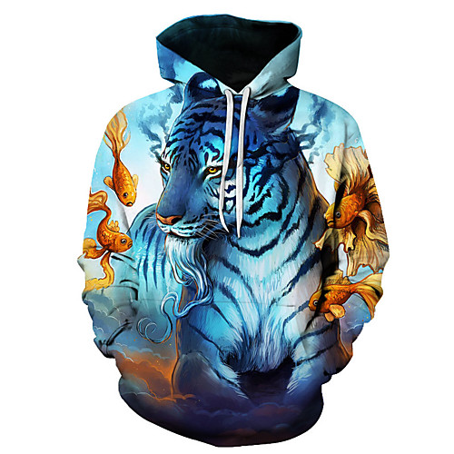 

Men's Casual / Basic Hoodie - 3D Blue US32 / UK32 / EU40