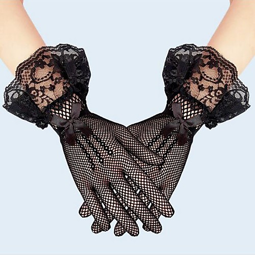 

Knit / Net Wrist Length Glove Gloves With Solid