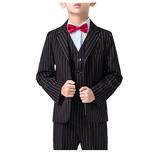 

Black / White Polyester Ring Bearer Suit - 1 Piece Includes Coat / Vest / Shirt