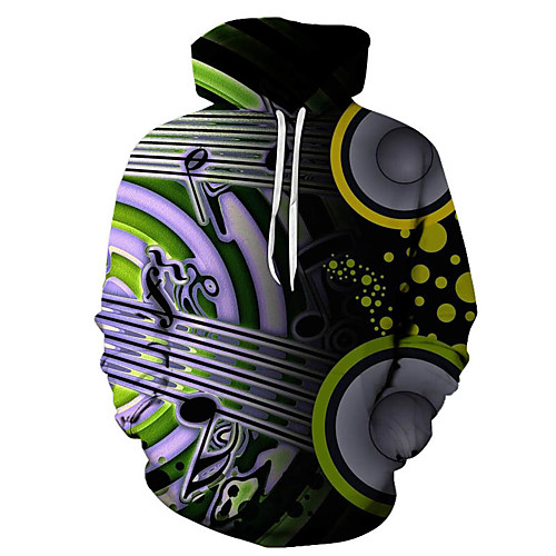 

Men's Casual / Street chic Hoodie - Geometric / Color Block / 3D Rainbow US32 / UK32 / EU40