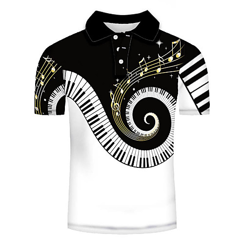 

Men's Daily Going out Basic / Exaggerated Polo - Color Block / 3D / Graphic White